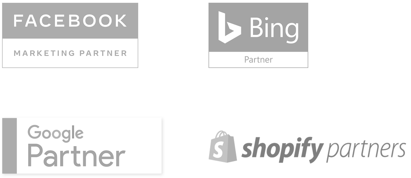 Facebook, Bing, Google, Shopify
